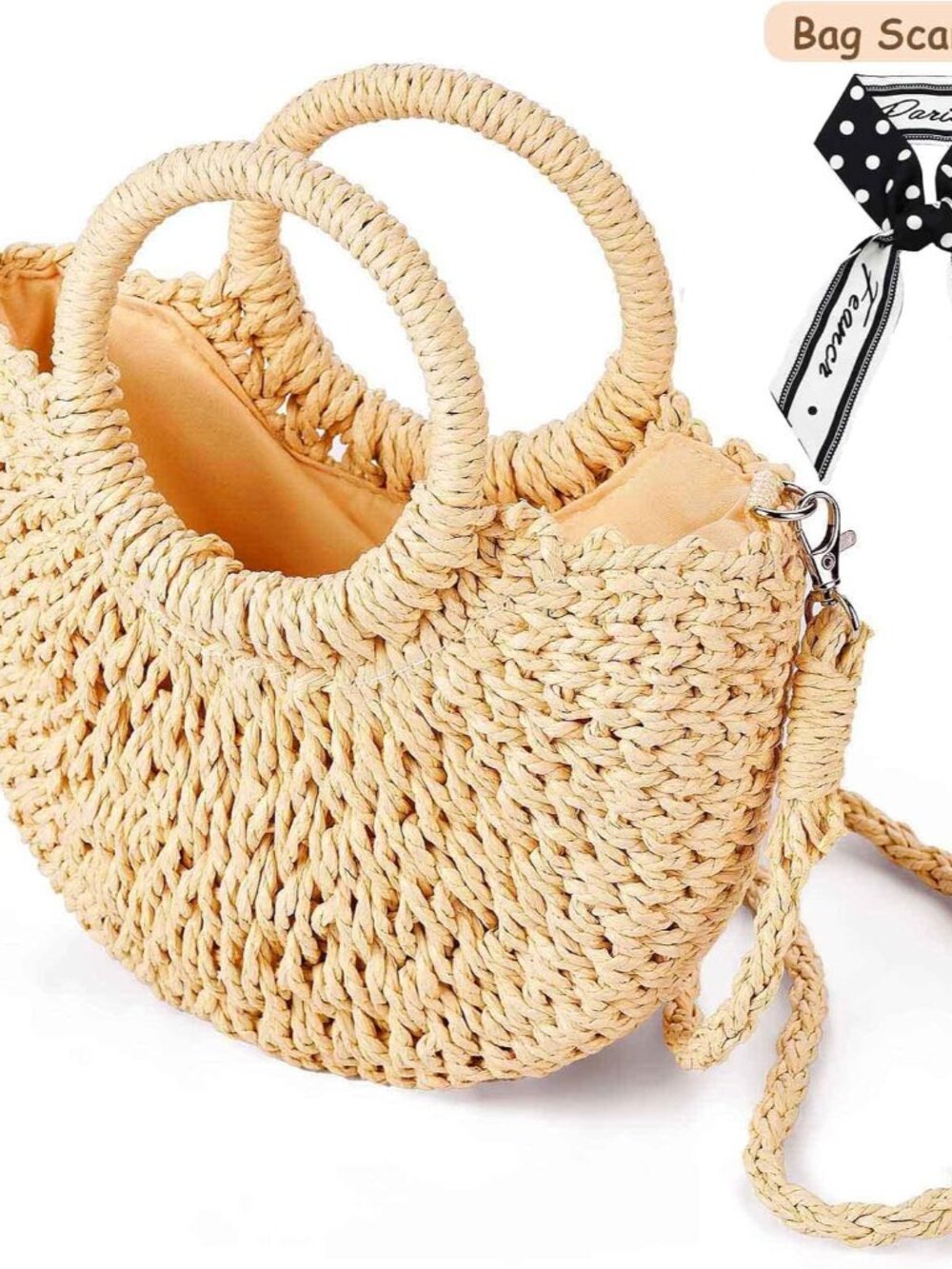 Straw Shoulder Bag For Women Woven Purse Beach Envelope Clutch Straws Wallet | S - Picture 4 of 7